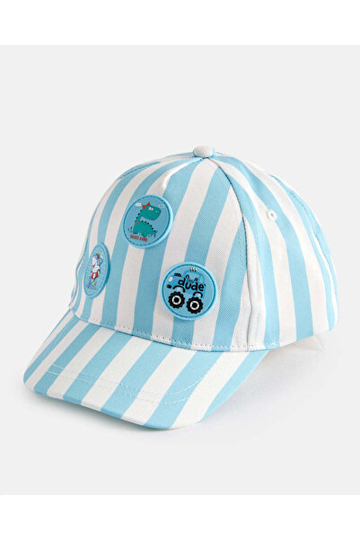 REDTAG Boys Blue And White Striped Cap