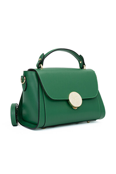 Posete Fagaras Jaime Leather Purse - Πράσινη, Casual τσάντα από γνήσιο δέρμα,...