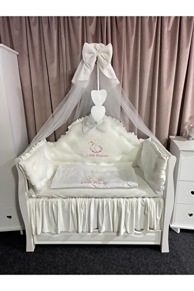 PeppiBambini Personalized 11-piece REGAL Velvet White Little crib bedding -