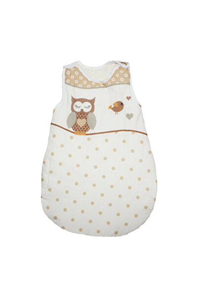 PRICHINDEL Sleeping Bag, Winter, Large Owls, Cream