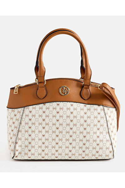 REDTAG حقيبة نهارية نسائية مطبوعة باللونين البني والبيج