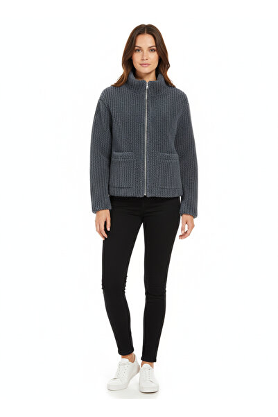 PAOLO FRAMINCO PF-071 KUZU DERİSİ LACİVERT ÇİZGİLİ KÜRK DERİ CEKET