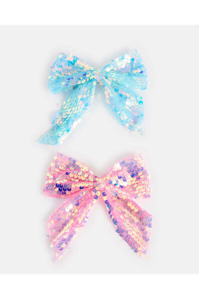 REDTAG Girls Pink And Blue Hair Clip Set (Pack of 2)
