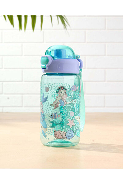 REDTAG زجاجة مياه زرقاء بغطاء قلاب مطبوع عليها صورة (600 مل)