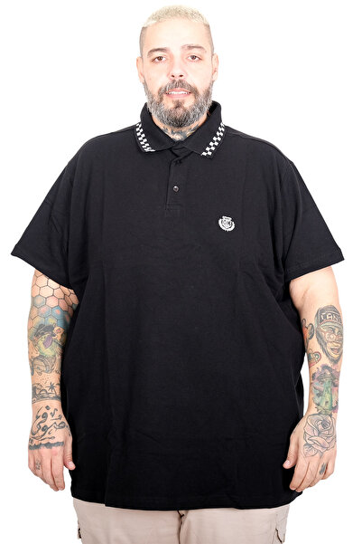 ModeXL Tricou cu guler polo MD pentru bărbați, mărime mare, Mode XL 25317 NEGRU