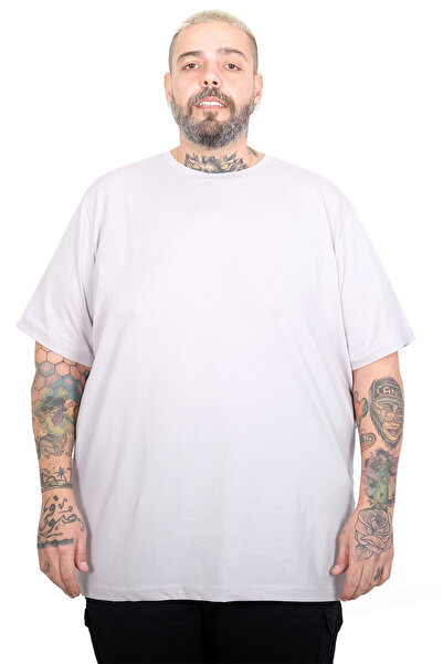 ModeXL Mode XL Large Size Men's Super Basic Crew Neck T-Shirt 20149 Gray