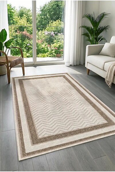 GECE HOME DİJİTAL BASKILI BOHEM BEJ RENKLİ Kaymaz Taban Yıkanabilir Modern Mu...