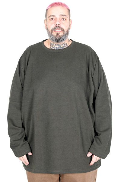 ModeXL Mode XL Large Size Men's Long Sleeve Pique Interlock Crew Neck Sweatsh...