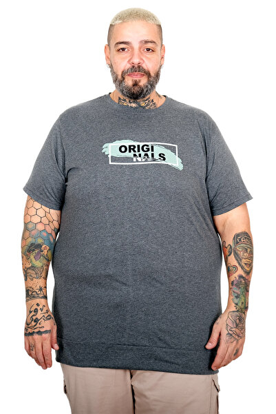 ModeXL Mode XL Large Size Men's Originals Crew Neck T-Shirt 23102 Antra Melanj