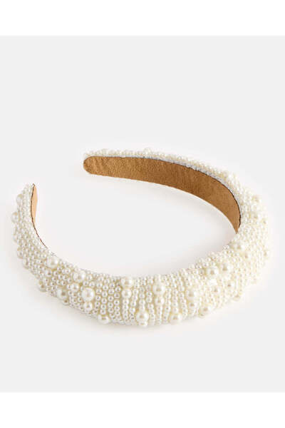 REDTAG عصابة رأس مزينة باللون الأبيض للبنات