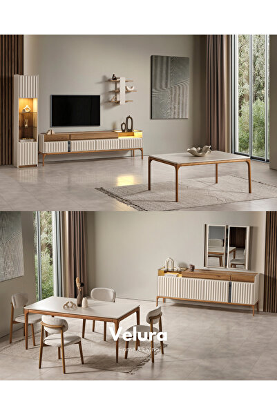 Velura Home & Living Alfa Yemek Odası Takımı + TV Ünitesi