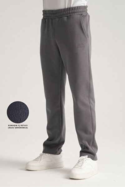 Shooter Sportswear Dark Gray Winter Men's Sweatpants with Lamb-Like Appearanc...