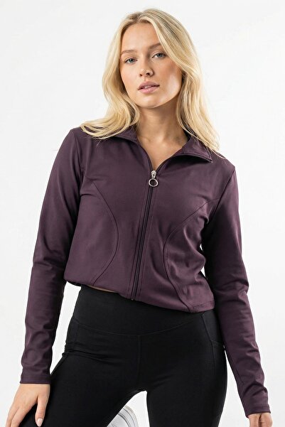 Rays 8327A Zippered Cardigan Plum
