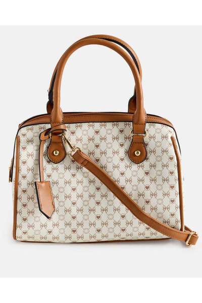 REDTAG Women Tan And Beige Printed Bollin Bag