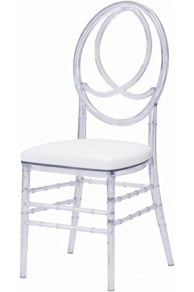 Biki Stylish clear acrylic chair with lightweight seat cushion, measuring 92....