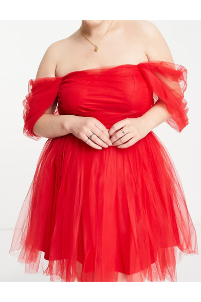 Lace & Beads Lace & Beads mini dress, red