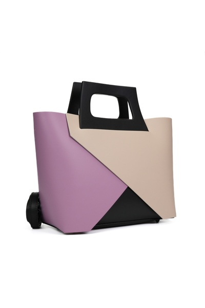 Posete Fagaras Mathilda Leather Purse - Lila, Genuine Leather Office Bag, Han...