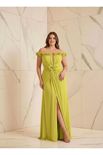 MAXXE 6156ŞİF ÇİÇEKLİ ŞİFON ELBİSE