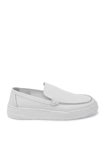 Tergan Beyaz Hakiki Deri Erkek Loafer - E25I1AY57269-A26