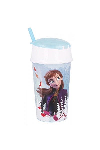Disney Frozen Straw cup with top compartment, Frozen, 400 ml