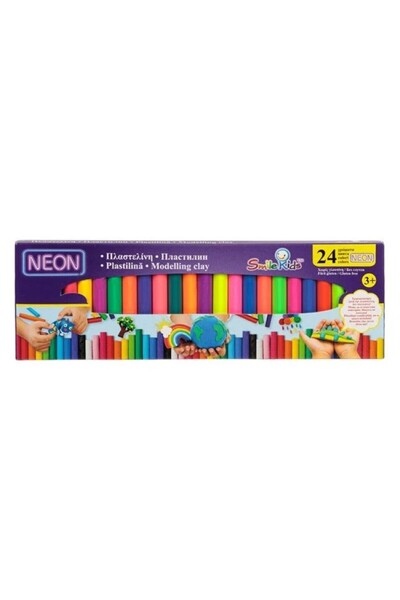 DAsiNU 24 different neon colored plasticine set in box, 500 grams