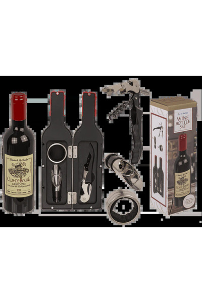Out Of The Blue Wine Opener Set in Bottle Shape with 3 Accessories