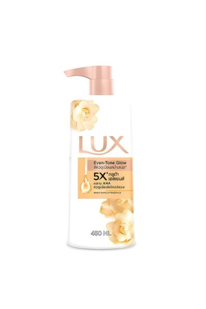 LUX غسول الجسم السائل إيفن تون جلو، كريم تفتيح البشرة بنقشة زهور، قطعة واحدة