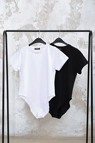 LOCCO Women's Snap Detail Body White