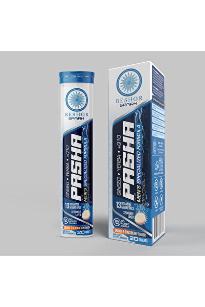 Healthy And Tasty co باشا - 20 قرص فوار بنكهة التوت الأسود والبرتقال