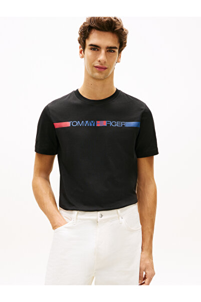 Tommy Hilfiger تي شيرت بلاك براند لوف سترايب