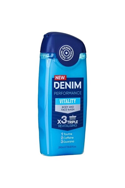 Denim غسول الجسم والوجه للرجال من بيرفورمانس فيتاليتي، منظف أزرق، قطعة واحدة