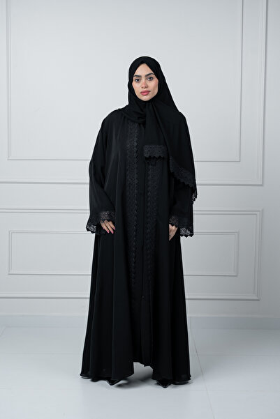 LAVİNİA Women's abaya from Laviniao, internet fabric, flared design, wide trim
