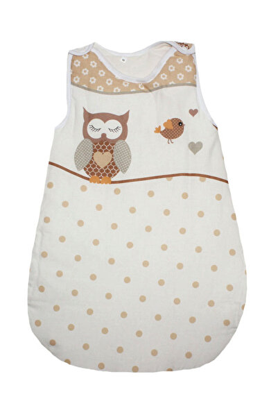 PRICHINDEL Summer Sleeping Bag, Owls, Cream