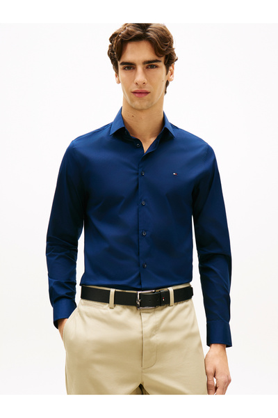 Tommy Hilfiger Navy Cl Flex Poplin Sf Shirt