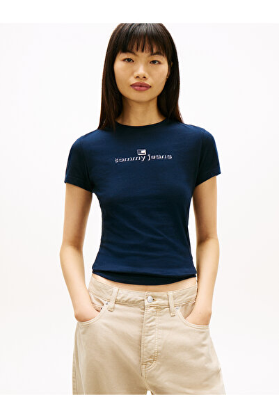 Tommy Jeans شعار Tjw Slim Ess باللون الكحلي 1