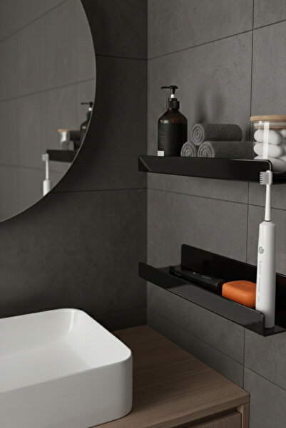 STANDORA Plexiglass Acrylic Organizer Black Shelf 3mm - Bathroom Organizer Gh...