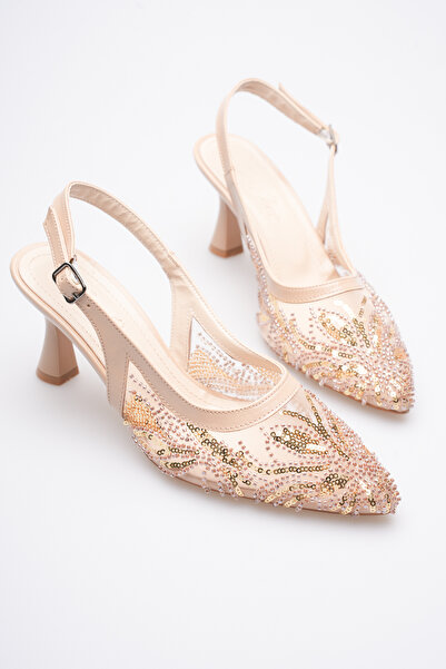 Egepass أرلينا حذاء سهرة أنيق بكعب رفيع، ارتفاع الكعب 8 سم