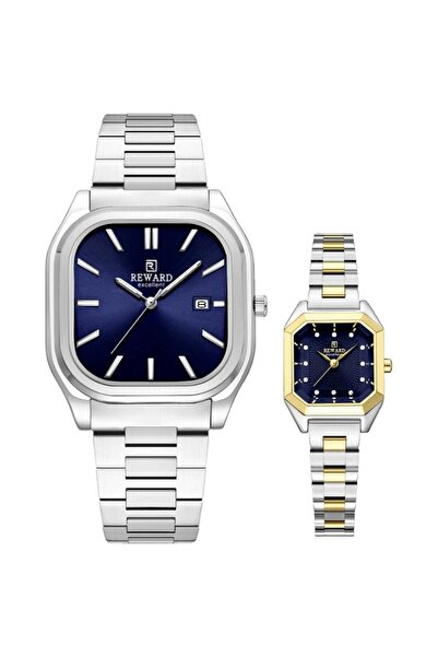 Reward Marka Metal Kordonlu Çift Saati
