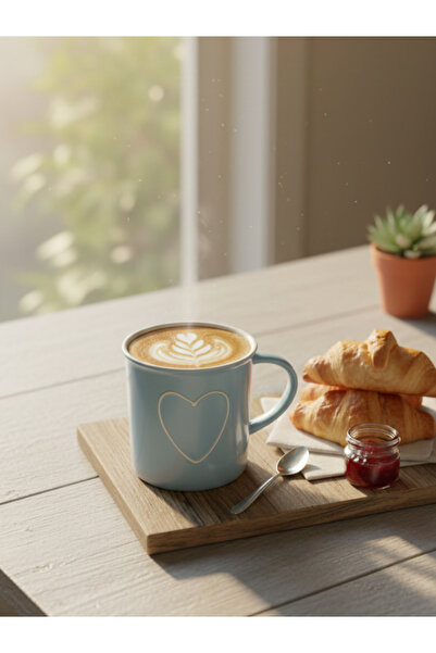 GiFi Retro Time Heart Patterned Ceramic Mug