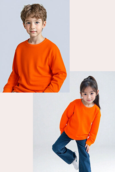 Mavipink Kız-Erkek Unisex Çocuk Pamuklu Şardonlu Sweatshirt