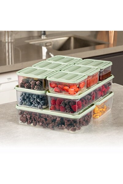 UnicUtil Set of 10 plastic casseroles, UnicUtil, Durable Lightweight, Green