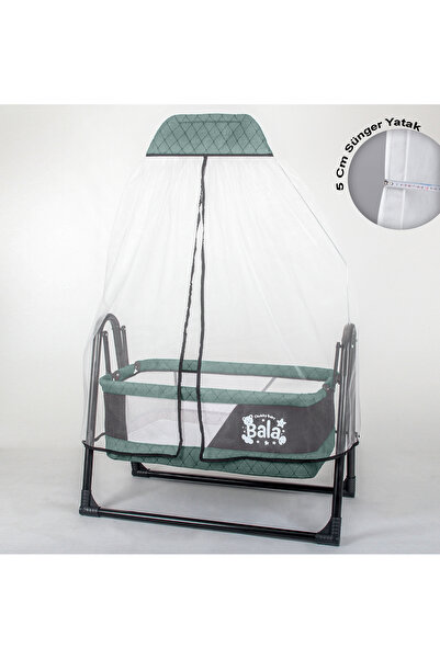 CHUBBY BABY Bala Sallanır Sepet Beşik 5 Cm Sünger Yataklı Sallanır Bebek Beşiği