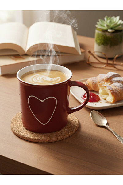 GiFi Retro Time Heart Patterned Ceramic Mug