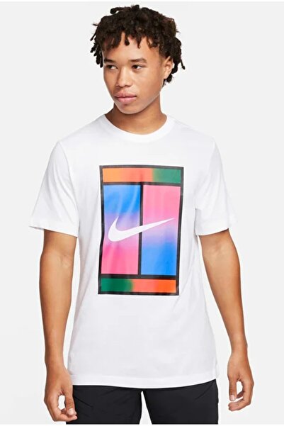Nike Court Dri Fit Heritage Mens Tee Graphic Printed Men's T-Shirt White