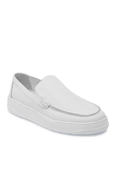 Tergan Beyaz Hakiki Deri Erkek Loafer - E25I1AY57269-A26
