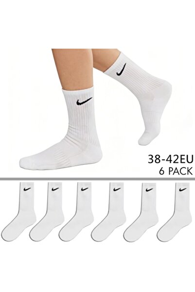 Nike Daily Training Socks, Dri-FIT, Quick Drying, White - 6 Pairs