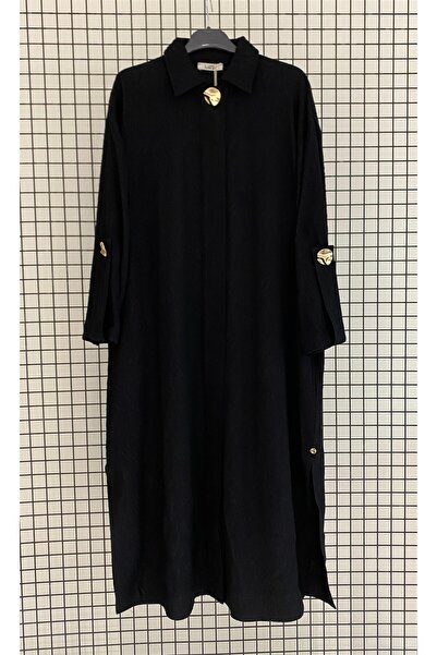 Armine Detaliu cu nasturi aurii, cu fanta sub genunchi, închidere ascunsă cu ...