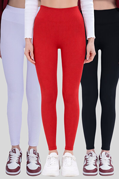 Gizrain Γυναικεία Μαύρα Κόκκινα Λευκά 3-τεμάχια Πακέτα Ψηλόμεσα Συσφιγκτικά Κ...