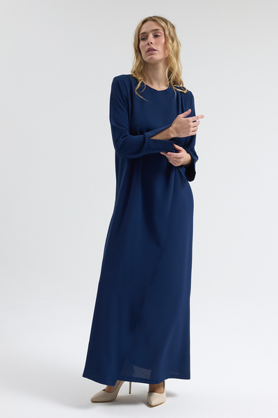 VAVİNOR Omuz Tokalı Elbise - Indigo
