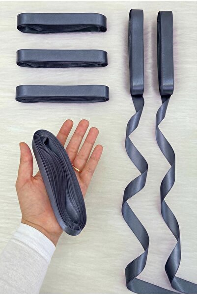 ZEYMERADE Antrasit Saten Kurdele 2 Cm 10 Mt, Bohça Çeyiz Nikah Kına Sünnet Sö...